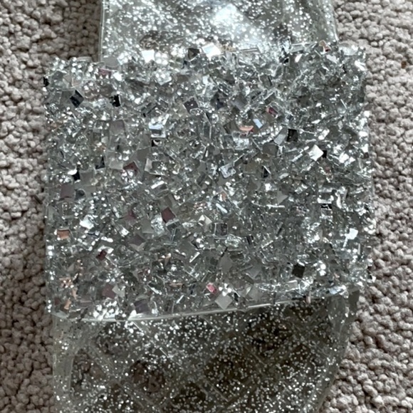 Silver Embellished Rubber Sandals US Size 7.5 8 - Picture 2 of 5